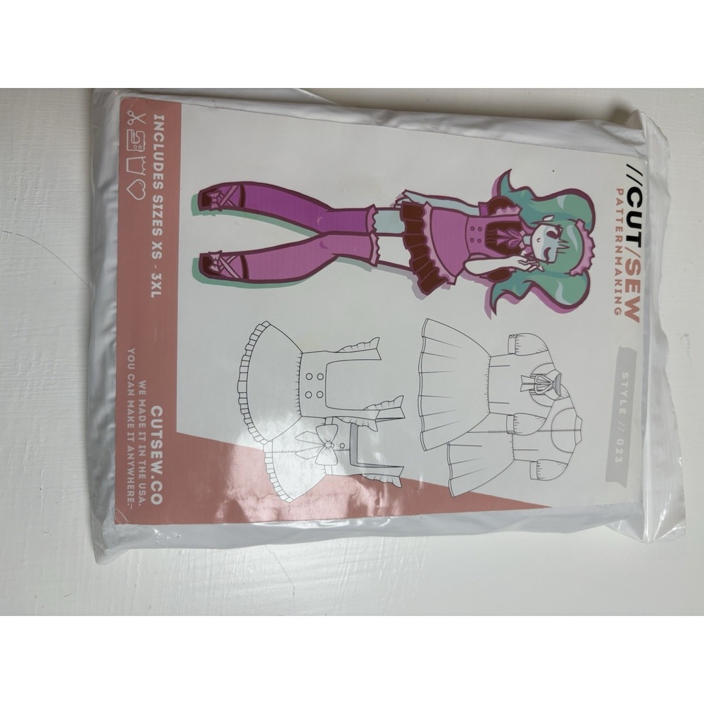 Cut Sew Patternmaking Style 023 Anime Maid Dress Sewing Pattern XS-3XL